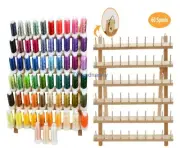 63 Colors Polyester Embroidery Machine Thread with 60 Spools Thread Rack
