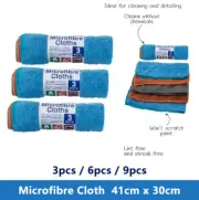 3/6/9 Pcs X-Tra Kleen Microfibre Cloths 41cm X 30cm Ideal Cleaning Detailing AU