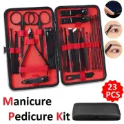 Manicure Pedicure Tools Kit Stainless Steel Cuticle Grooming Nail Clippers Case