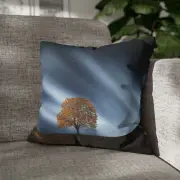 CUSHION COVER PILLOW CASE|LONE YELLOW TREE IN THE NIGHT SKY