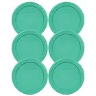 Pyrex 7202-PC 1 Cup Green Round Plastic Lid 6 Pack for 1 Cup Glass Bowl New