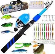 Toddler Fishing Pole,Telescopic Soft Kid Fishing Pole with Bag - Breathable Trolling Equipment, Angling Gear for Family, Friends, Home