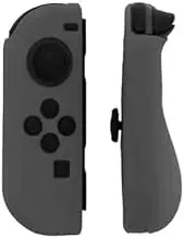 Narwhalss Silicone Cover for Switch Joy Con (1 Pair, L/R) – Anti-Slip Protective Case with Thumb Stick Caps, Shock-Absorbing and Scratch-Resistant (Gray (with Thumb Grips))