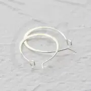 4 Pieces Silver Plated Hammered Earring Finding-Earring Hook 24x16.4mm CW-3911C