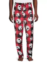 DISNEY NIGHTMARE BEFORE CHRISTMAS JACK PLAID PJ PAJAMA PANTS MENS SIZE M L NEW