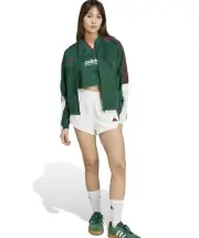 ADIDAS WOMENS TIRO CUT 3-STRIPE TRACK JACKET DARK GREEN WHITE BURGUNDY SZ M