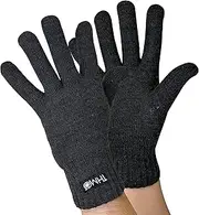 [THMO] Mens Black Knitted Winter Thermal 40g 3M Thinsulate Gloves for Raynauds