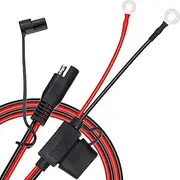 Swpeet 2Pcs 25.5 Inch SAE Battery Connector Ring Terminal Harness Accessory Cable, Smart Battery Chargers Cord Adapter with SAE Quick Disconnect