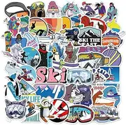 [AUKO] 50pcs Ski Sports Stickers Skateboard Vinly Decal Suitcases Walls Bicycles Cars Luggage Helmets Campers Backpacks for Kids Teens