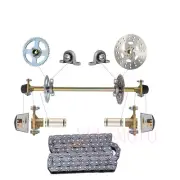 29" Go Kart Rear Axle Hub Kit Sprocket Assembly +T8F Chain ATV Quad GoCart Buggy