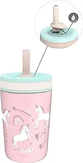 Zak Designs Kelso Toddler Cups for Travel or at Home, 12oz Vacuum Insulated Stainless Steel Sippy Cup with Leak-Proof Design is Perfect for Kids (Fanciful Unicorn)