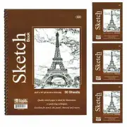4 Pc Sketchbooks Sketch Pad Side Spiral Bound 8.5"X11" Artists Drawing Art Paper