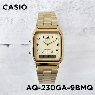 CASIO卡西歐AQ-230GA-9歷久不衰熱銷錶款經典復古潮流金雙顯男錶公司貨 AQ-230GA AQ-230
