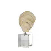 Belle Oyster Polyresin Sculpture On Crystal Stand 23cm Accent Decor Sml Natural