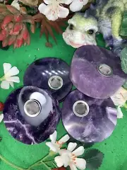 Amethyst Round Pipe - Carved Crystal - Healing Crystal