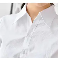 在飛比找ETMall東森購物網優惠-女士短袖豎紋棉商務淺藍白襯衫