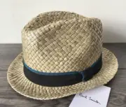 PAUL SMITH BOVEN STRAW TRILBY HAT SIZE M (58cm) MADE IN ITALY RETAIL BNWT