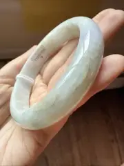 纯天然翡翠A货 58.6 mm Grade A Burmese Myanmar Jadeite Bangle 入門戴著玩 58mm