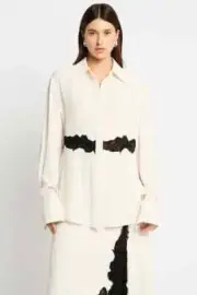BNWT SASS & BIDE "Pirouette" Lace Trimmed Blouse / Shirt - Size 14 - $390