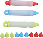 3 Set Cake Decorating Pen Kit - Versatile Silicone Icing Tool with 12 Patterns for Food Writing, Easy to Clean and Portable for Bakers and Home Chefs