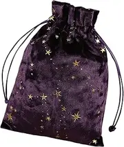 [brooksnaji] Tarot Pouch - Velvet Oracle Card Bag, Plush Tarot Storage Bag | Portable Drawstring Tarot Holder, Multifunctional Oracle Cards Jewelry Bags for Runes, Party, Christmas, Purple, Refer to
