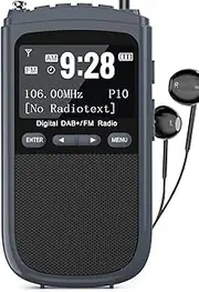 Portable DAB Radio, 1000 mAh Rechargeable DAB/DAB+/FM Radio, Digital Walkman Radio, Pocket Radio with Best Reception, LCD Display, Alarm, Sleep Timer, Antenna, Headphones for Jogging Walking