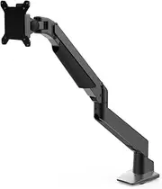 Desky Heavy Duty Single Monitor Arm – Gas Spring Desk Mount for 17”–49” Ultrawide Monitors up to 18kg, VESA 75/100 Compatible, Full Motion Tilt, Swivel, Rotate, Cable Management – Matte Black