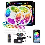 Smart RGB LED Strip Light 20M 10M Music Sync SMD 5050 65.6ft32.8ft Color Changing Bluetooth APP Control with Plug for Kitchen Bedroom Home TV Party