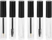 Beatifufu 6-pack Frosted Black Cover Makeup Bottle Lash Kit Travel Bottle Refillable Mini Toiletry Container