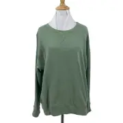 Everleigh Sweatshirt Size M Medium Textured Green Cotton Blend Crewneck Pullover