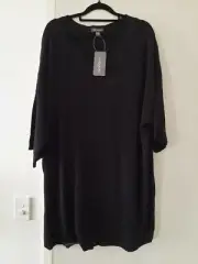 BNWT Autograph Womens Black Ottoman Short Sleeve Jumper Plus Size XXL