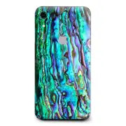 Skins Decal Wrap for Apple iPhone XR - Abalone Ripples Green Blue Purple