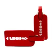 Luggage Tag Set of Two with Buckle ADIOS Red