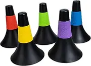 ibasenice 5Pcs Horn Shaped Football Training Cones Agility Obstacles for Soccer Sports Drills Lightweight Portable Bright Colors for Enhanced Visibility for Athletes