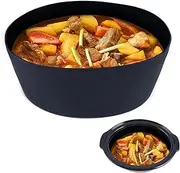 [ACBOWE] Silicone Slow Cooker Liners Fit Crock-Pot 6-7 Quart Oval Slow Cooker, Reusable Crockpot Divider Liner, Dishwasher Safe Slow Cooker Accessories Cooking Liner for Most Slow Cooker – Black