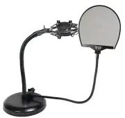 Rockville Gaming Streaming Twitch Mic Stand+Gooseneck Base+Shockmount+Pop filter