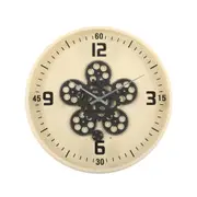 Ginger D40cm Round Modern moving cogs wall clock - Beige