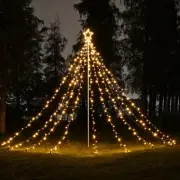 12 Ft Waterfall Cone Tree Light with 362 LED Star 9 Strings Christmas Warm White