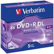 Verbatim DVD+R DL 8.5GB 8x Jewel Case 5 Pack