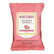 Burt's Bees Facial Cleansing Towelettes With Pink Grapefruit Seed Oil 30