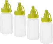LAPYAPPE 4pcs Portable Squeeze Bottles for Sauces and Dressings Condiment Dispenser for Home Bbq and Bakeries Easy Control Squeeze Design for Ketchup and More