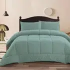 Aqua 3-Piece Mink Flannel Comforter Set by Ramesses