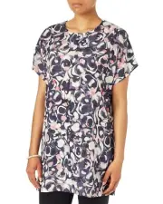 Phase Eight Marble Print Tunic Moody Blue UK 12 RRP £75 TD9 CC 13