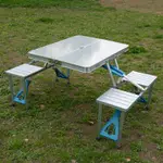 熱賣#  戶外折疊桌椅便攜式多功能擺攤桌子鋁合金連體野餐桌地推宣傳展業