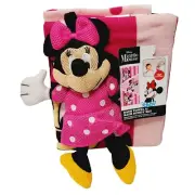 Disney Minnie Mouse Bath Towel and Buddy Scrubby Doll Mesh Plush Set Pink