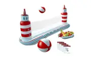 Pool Volleyball Toys Set, Inflatable Pool Volleyball Net, Pool Volleyball and Tray, Swimming Pool Toy for Kids and Adults