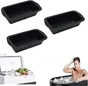 Roczential 3 Pcs Extra Large Ice Mold Silicone Large Ice Block Mold 10×5.1×2.8 Inch Ice Cube Maker Reusable Large Ice Cube Tray Dishwasher Ice Maker for Cold Plunge or Coolers Ice Bath Chiller (black）