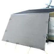 4.6M Caravan Privacy Screens 1.95m Roll Out Awning End Wall Side Sun Shade Grey