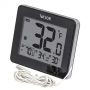 Taylor Wired Indoor & Outdoor THERMOMETER Probe Digital LCD Black Plastic NEW