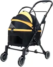 Pet Stroller Pet Stroller for Small and Medium-Sized Dogs Foldable and Detachable Stroller for Walking Dogs and Cats Small Pet Stroller(Black)